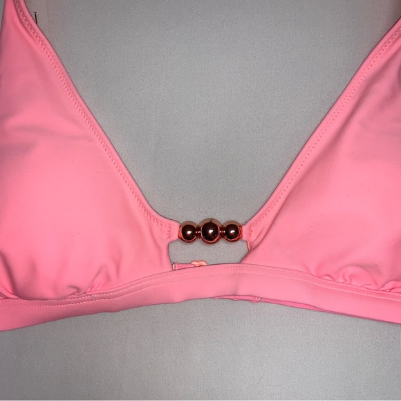 🆕 Aerie Neon Pink Super Scoop String Bikini Women’s Small Beach Pool Swim Set - Picture 3 of 11
